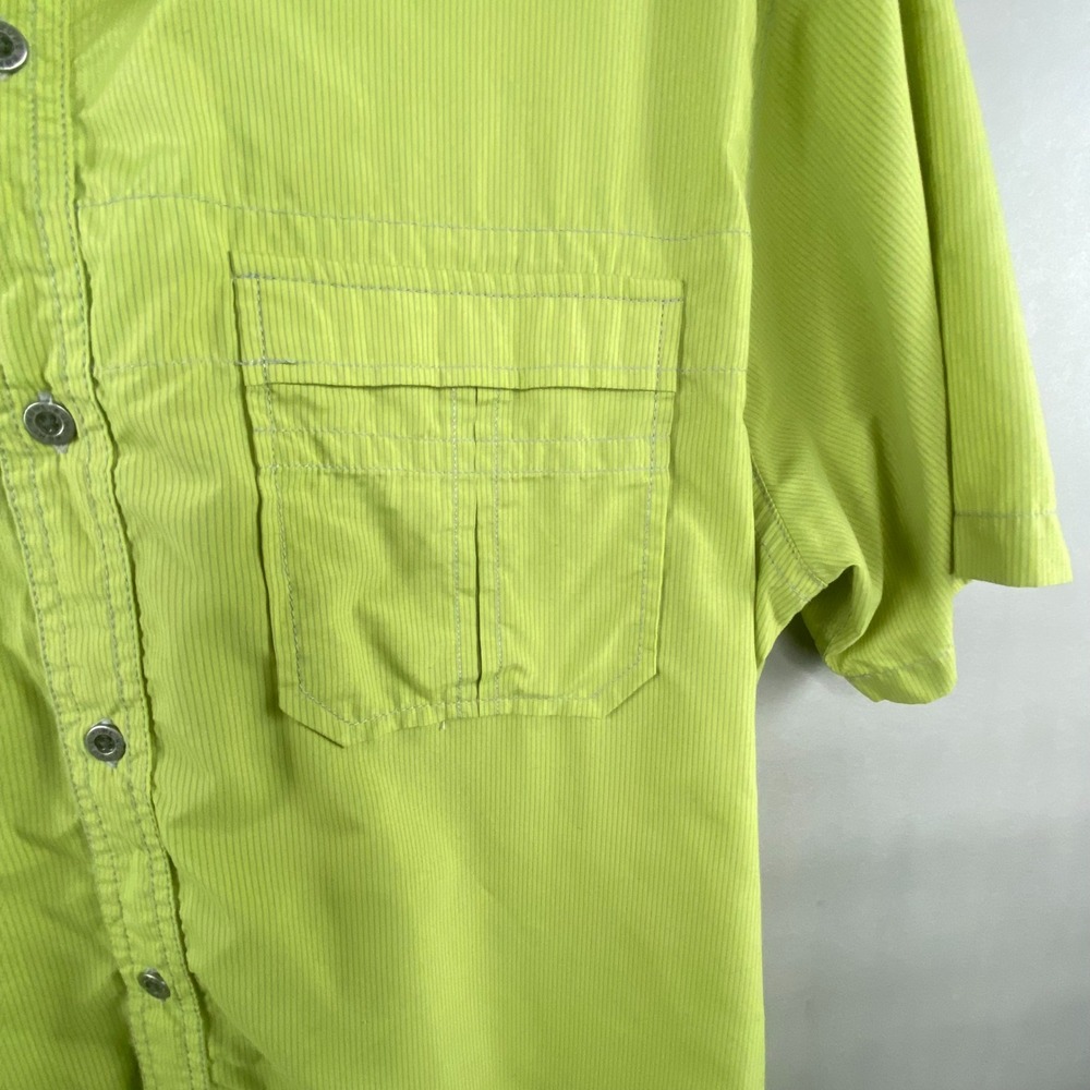 Kuhl Eluxur Button Up Shirt Mens Large Green Short Sleeve Gorpcore Hiking - Picture 5 of 14